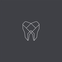Obraz premium Tooth line art minimalist logo design.