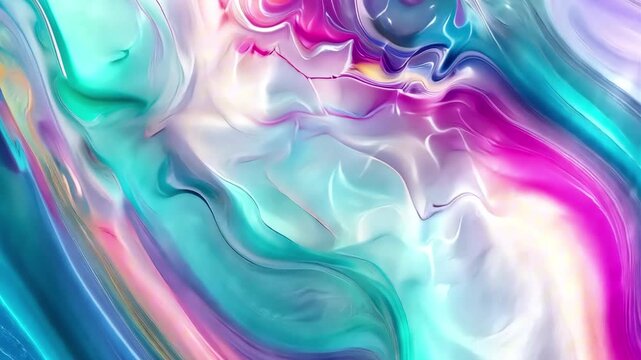 Ethereal pastel fluid landscape with gentle pink, turquoise and white hues blending in smooth organic patterns. Concept of serenity and imaginative abstraction