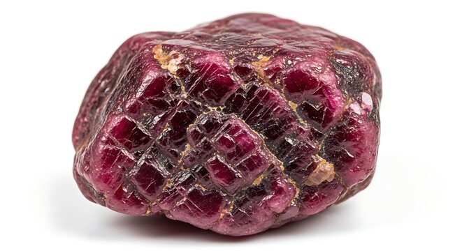 Macro DSLR Photo of Rough Ruby Gemstone with Textures