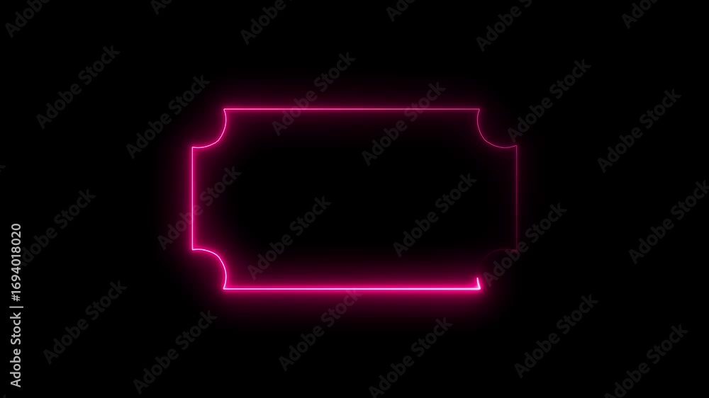Poster animation of glowing neon rectangles abstract background. abstract glowing blue neon rectangle borde