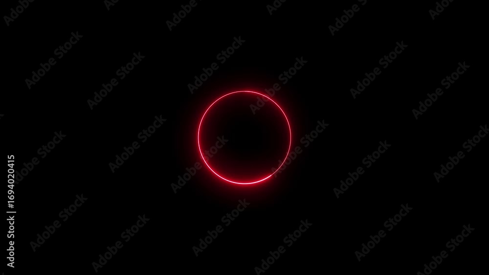 Poster abstract beautiful colorful neon circle frame loading icon on black bckground. abstract glowing neon