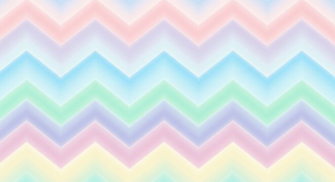 Pastel chevron pattern with gentle gradient shifts between pink, blue, green, purple, and yellow hues