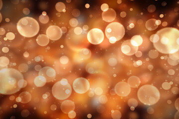 Golden Christmas bokeh background with glowing festive lights. Perfect for holiday designs and seasonal decorations.