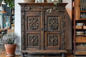 old wooden door in venice italy