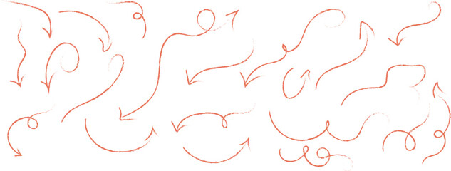 Hand drawn arrow shapes and symbols collection