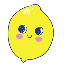 Hand Drawn lemon kids print vector illustration trend design for t shirt printing, graphic design