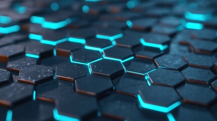 Fototapeta premium High-Tech Graphene-Based Carbon Storage Visualization with Futuristic Hexagonal Pattern
