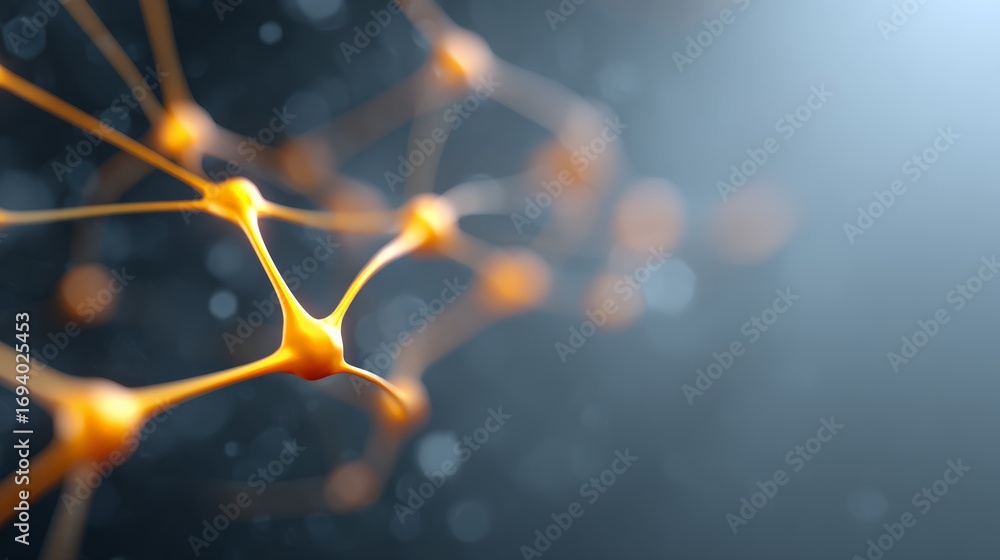 Poster artificial intelligence neural network is processing data, creating connections and nodes, symbolizi