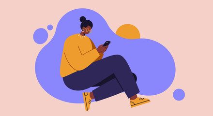 Woman using a smartphone, embodying digital communication, online engagement, and modern technology. Ideal for business, lifestyle, or tech concepts.