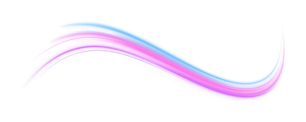 Electric technology in futuristic style neon color in PNG format on white transparent background for design. Vector png glitter light fire flare trace. Abstract image of speed motion on the road. 