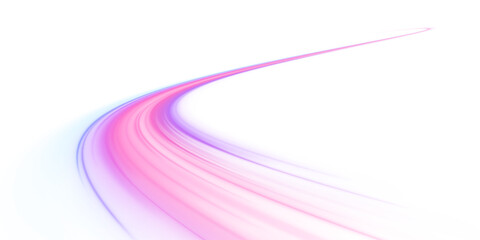 Fototapeta na wymiar Curved bright speed line swirls. Luminous green neon waves PNG. Colored shiny sparks of spiral wave. A colorful motion background of city light trails. Vector PNG. 
