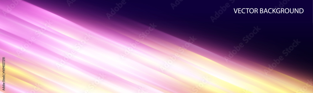 Poster glowing horizontal lines in blue and pink blur with motion, simulating high-speed movement across a 