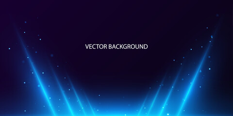 Abstract streaks of neon light dash from left to right, creating a striking sense of energy and motion. Wavy transparent curved lines in the form of a blue wave, dynamically flowing sea water.