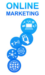 Online marketing concept on white background