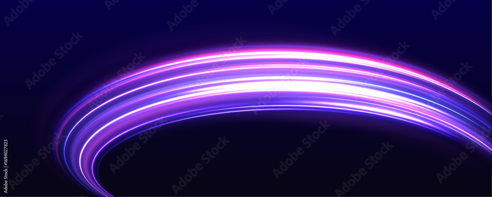 Poster concept of leading in business, hi tech products, warp speed wormhole science vector design. the ene