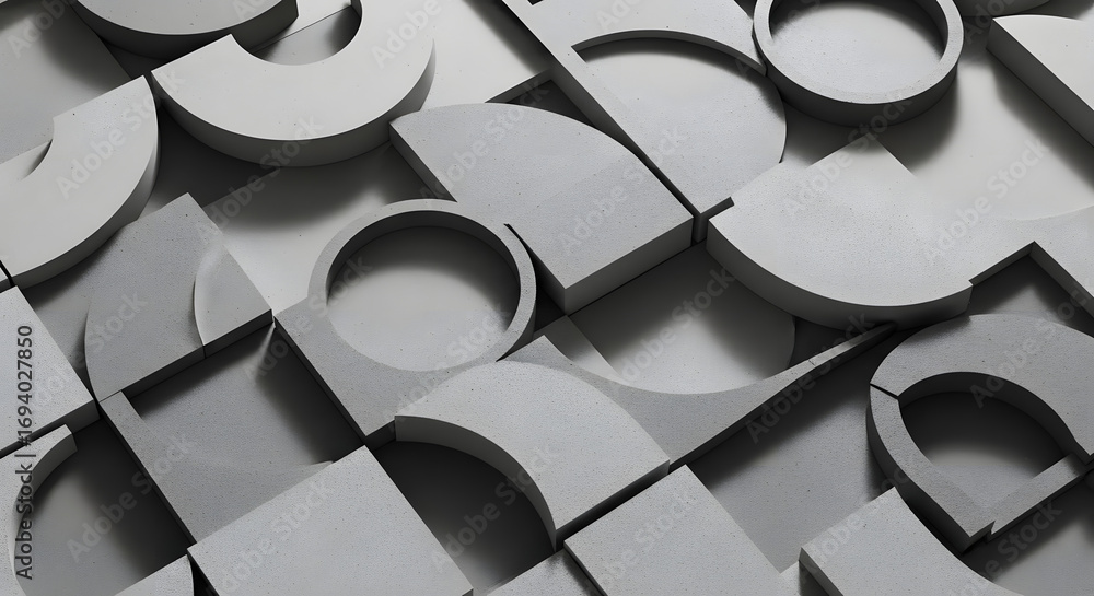Poster abstract geometric shapes pattern in gray tones background