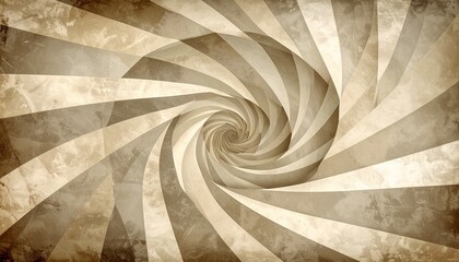 A sepia-toned spiral geometric wallpaper adds a touch of retro vintage flair.