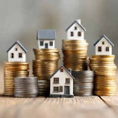 Concept for property ladder, mortgage and real estate investment.