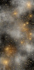 Obraz premium An ethereal blend of grey clouds interspersed with gold specks, creating an abstract dreamscape
