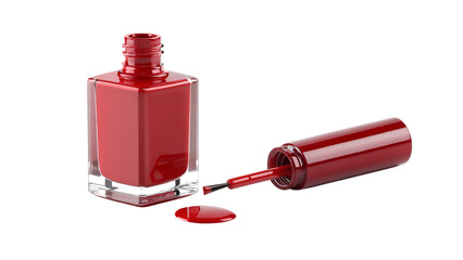 red nail polish laying isolated on transparent background