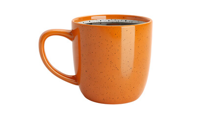 orange cup of coffee isolated on transparent background
