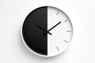 Wall clock black white white background.