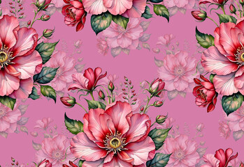 Digital design textile print floral pattern digital design boarder seamless pattern . 