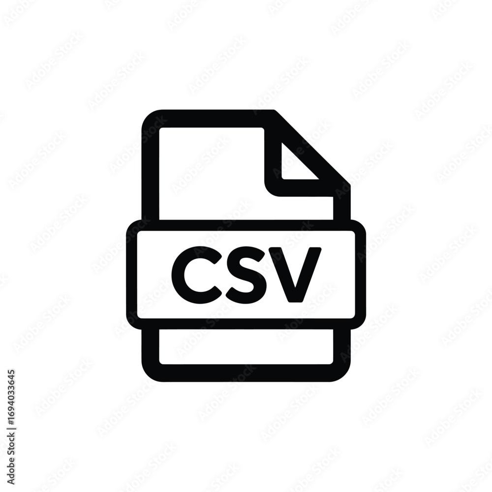 Poster icon representing a csv file format