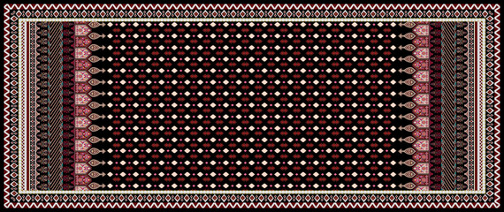 Digital design textile print floral pattern digital design boarder seamless pattern . 