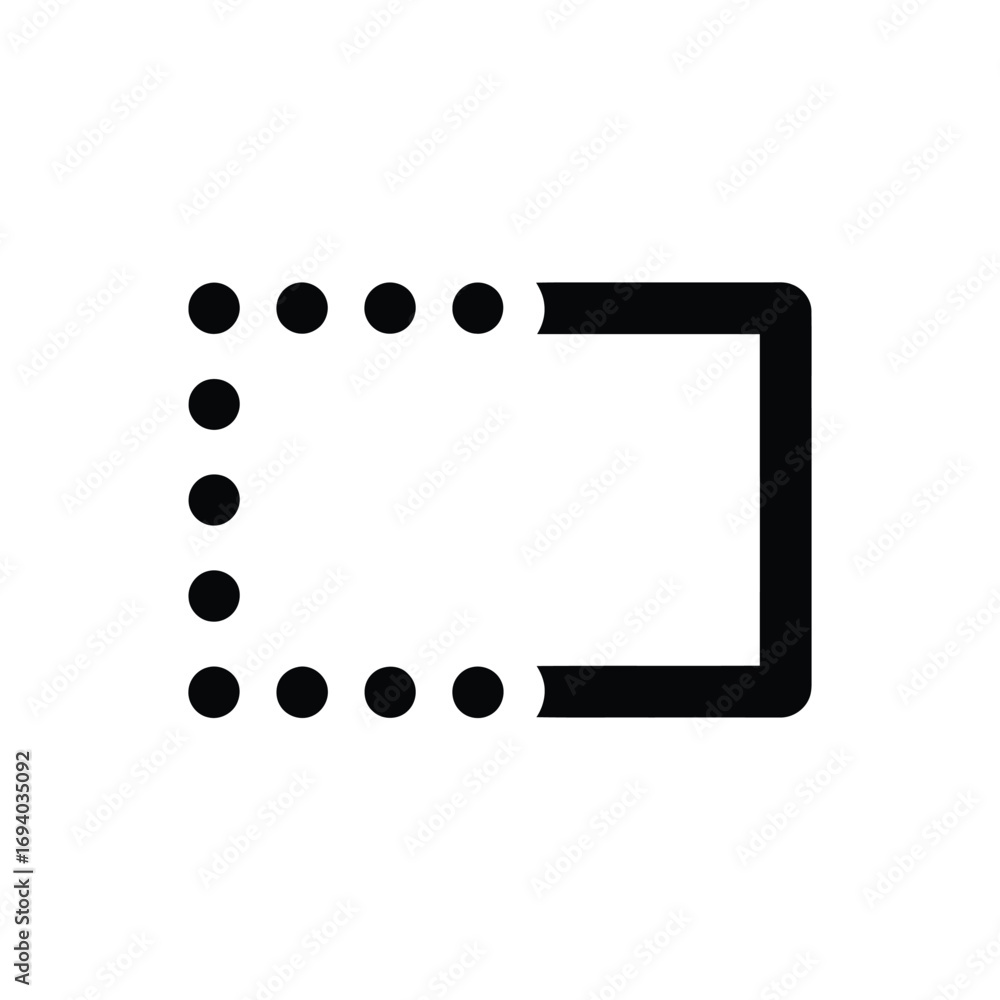 Poster minimalist rectangular outline with dotted left edge