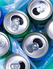 Aluminum cans in plastic bag