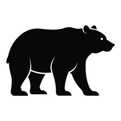 Bear Silhouette Vector Icon on white background