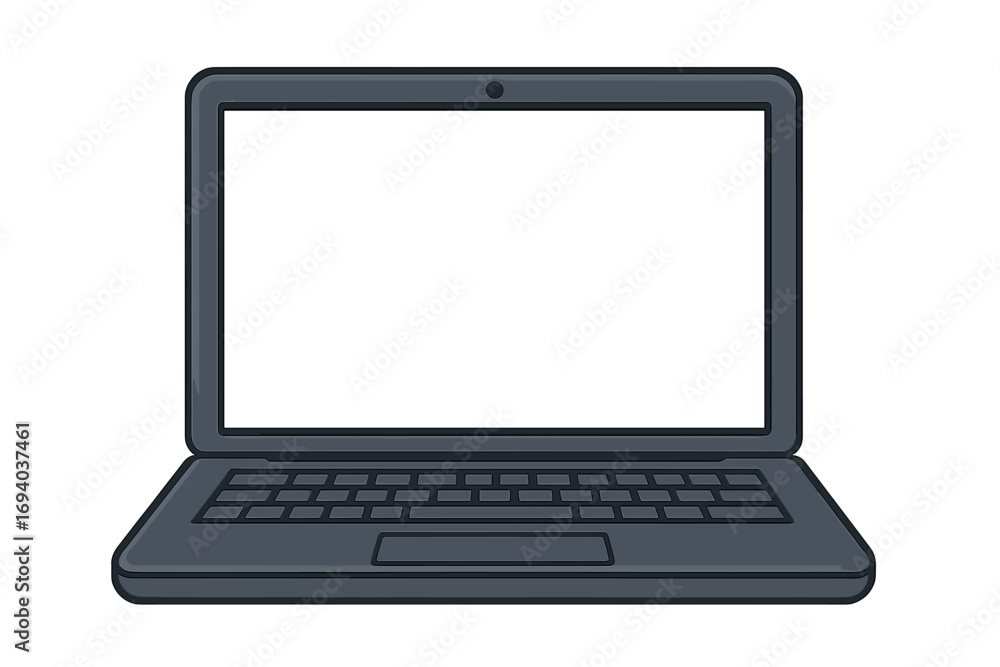 Fototapete laptop mockup with blank screen for presentation. vector illustration of a modern notebook computer.