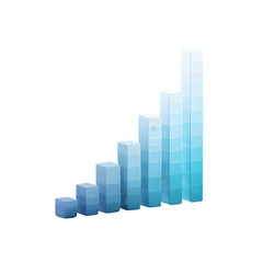 Fototapeta premium Growth chart progression isolated on transparent background