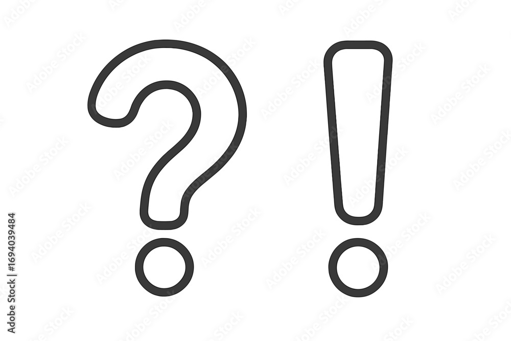 Aufkleber question mark and exclamation point line icon. faq, help and support symbol. problem and solution co