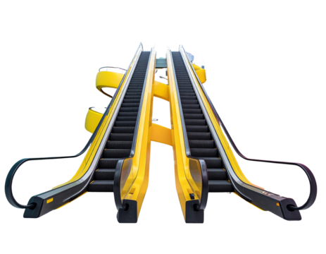 Surreal Endless Escalator Loop with Vibrant Colors PNG