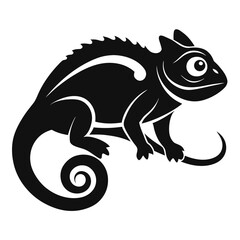 Chameleon Lizard Silhouette Vector Icon