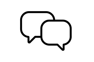 Naklejka premium Speech bubbles line icon. Communication, dialogue concept. Chat, message, comment, talk, discussion symbol. Vector illustration for web, app, ui, ux, support, and forum.