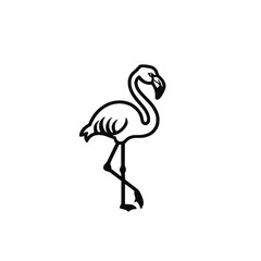 Obraz premium Outline style flamingo. Abstract bird vector