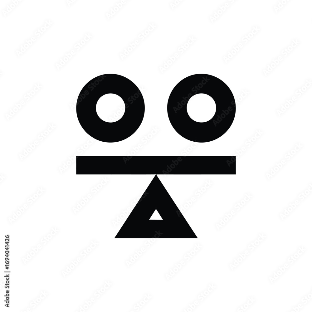Poster abstract geometric face with balancing elements