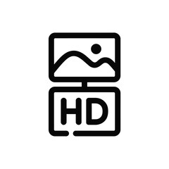 High definition television and image quality icon