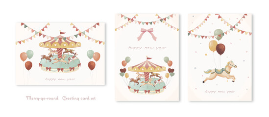 レトロメリーゴーランドグリーティング