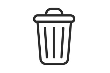 Trash can icon. Garbage bin linear symbol. Delete button concept. Remove sign for web design. Minimal vector illustration for apps, ui, ux. Dustbin pictogram. Wastebasket.