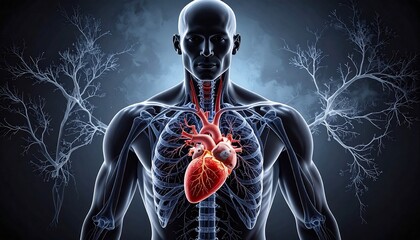 Anatomical illustration of human heart