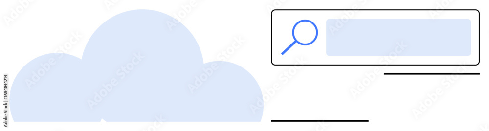 Aufkleber cloud icon with search bar highlighting digital data access and storage. ideal for cloud computing, 