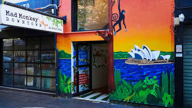 Sydney NSW Australia 27 April 2024.Mad Monkey Kings cross hostel.hostels australia.Mad Monkey sing