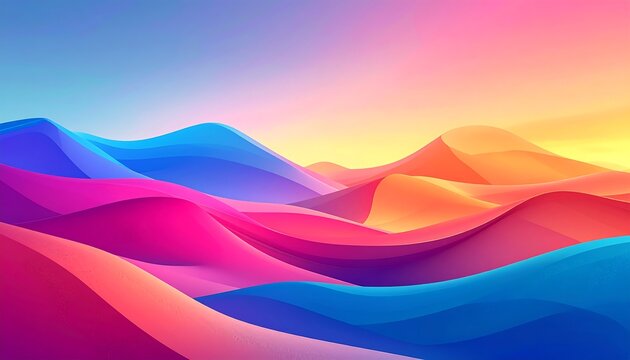 Abstract colorful wavy landscape