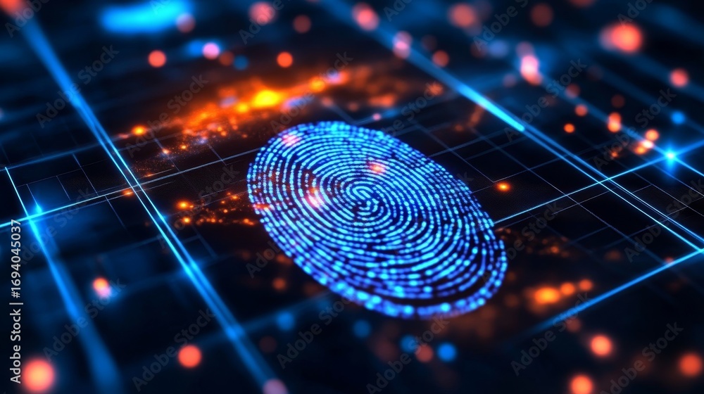 Aufkleber digital transformation advanced fingerprint identity protection for enhanced security systems.