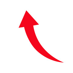 red arrow on white background