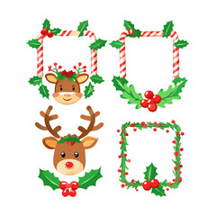 christmas card with reindeer